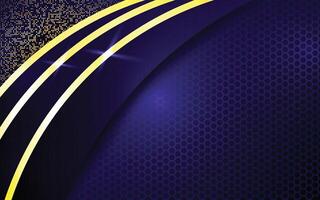 A fancy background design with a hexagon pattern and gold lines vector