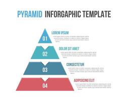 Pyramid infographic template with 4 elements vector