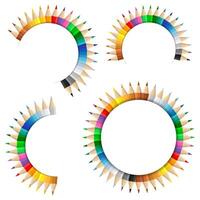 Set of banners with colored pencils vector