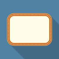 Flat retro banner with long shadow vector