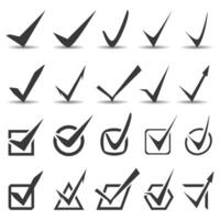 Check marks symbols and different check boxes collection vector