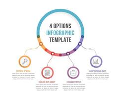 Infographic template with 4 steps or options, workflow, process diagram vector