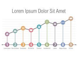 Bar graph with numbers and icons template vector