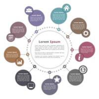 Circle diagram template with place for your text and icons vector