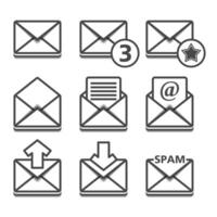 Mail icons set vector