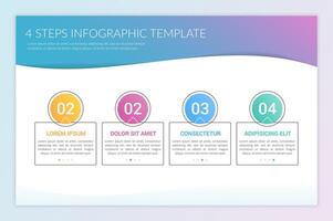 Infographic template with four steps with numbers vector