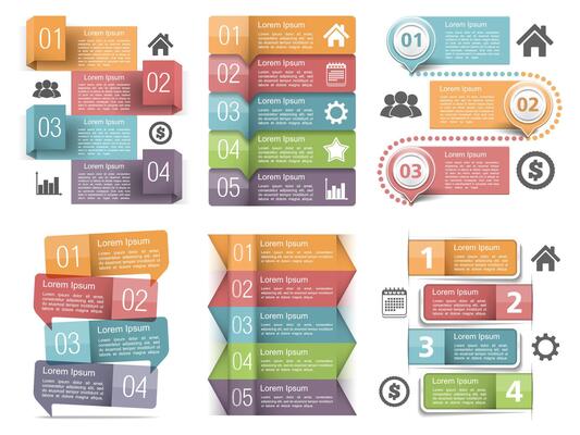 Infographic elements with numbers, icons and place for text
