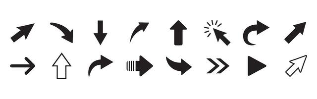 Collection of Black and White Left, Right, Arrow, Point, Pointer and Cursor Icons vector