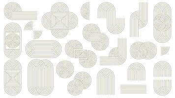 Set of geometric shapes from lines vector