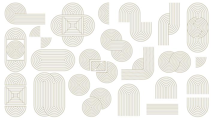Set of geometric shapes from lines