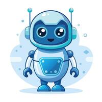 Cute robot character, friendly and cheerful vector