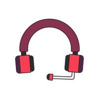 Minimalist office headset with mic. Works for conference call graphics, online course materials, or tech branding. Professional flat style vector