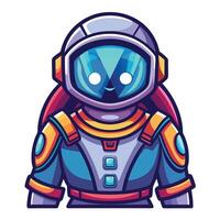 Cute astronaut robot character vector
