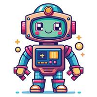 Cute robot character with friendly expression vector