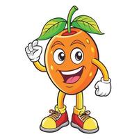 Happy orange fruit character with friendly expression vector