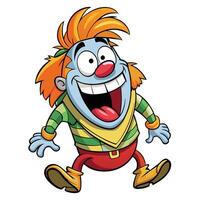 Happy cartoon clown character white background white background vector
