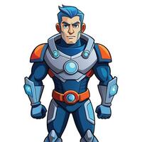 Powerful futuristic character in high-tech armor vector