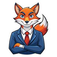 Fox in a business suit vector