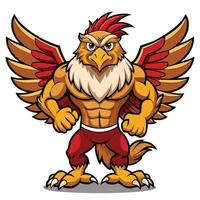 Powerful mythical creature with wings and claws vector