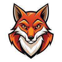 the head of an angry fox on a white background vector
