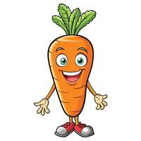 Happy cartoon carrot with friendly expression vector