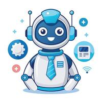 Friendly robot assistant vector