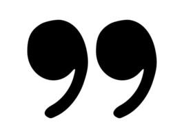 Doodle quotation mark. Hand drawn comma for speech bubble. comic apostrophe icon for conversation. Sketch scribble sign. Punctuation symbol on white background vector
