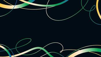 Abstract Wavy Lines and Scribble Sketches with Vibrant Green and Yellow Tones on a Black Background. Playful geometric fluid organic shapes isolated. Trendy colorful freehand line doodles. vector