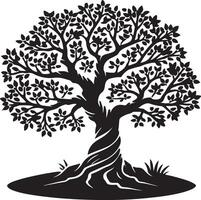 an illustration of a tree with leaves vector