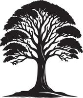The black and white illustration of a tree for your design vector