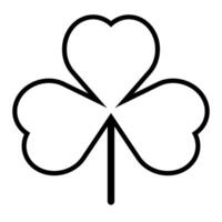 Shamrock silhouette symbol icon shape, illustration of black and white three leaf cloverleaf, isolated on white background vector