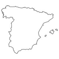 Spain Outline Map, drawing Spain border, isolated for design use vector