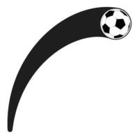 Curved Flying Soccer Ball Icon With Dynamic Motion Trail Effect vector