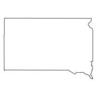 Outline Map of South Dakota State, Blank Template border vector