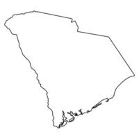 Outline Map of South Carolina State with Clean Borders vector
