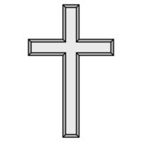 Isometric Cross Icon 3D Effect, cross 3D design religious symbol vector