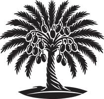 A unique palm tree with fruit on it vector