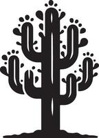 a cactus tree with footprints on it vector