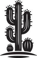 a black and white cactus icon on a white background vector