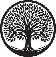 a black and white tree logo vector