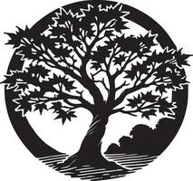 a black and white logo of a tree vector