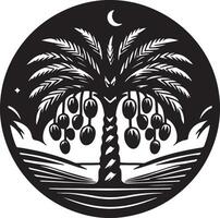 a black and white image of a palm tree vector