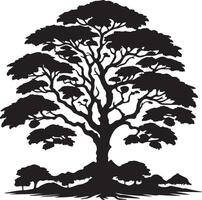 The unique black and white silhouette of a tree vector
