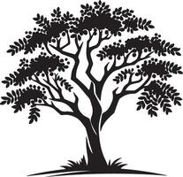 a black and white silhouette of a tree vector