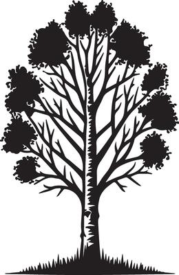black and white creative silhouette of a tree