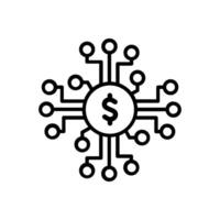 Digital Money Icon on White Background. Pixel Perfect. For Mobile and Web vector