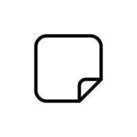 square piece of paper with a folded corner. Ideal for representing documents, notes, messages vector