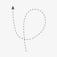 Arrow up sign. Success, navigation symbol. Journey path dashed line vector