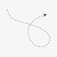 Arrow up sign. Dahed line cursore with loop vector