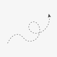 Arrow up cursor. Destination dashed line vector